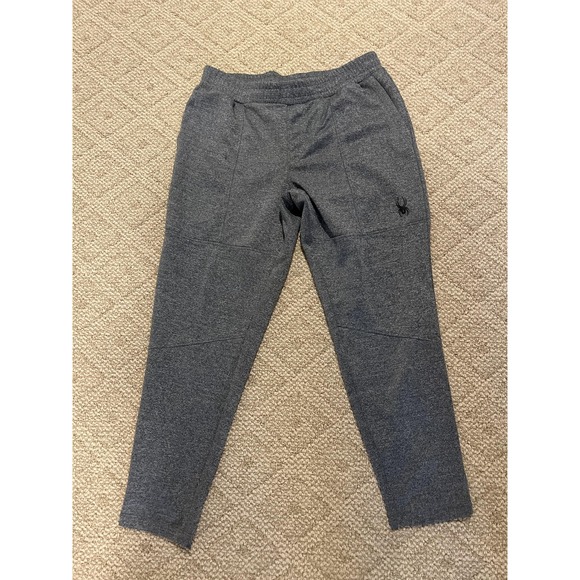 Spyder Active Pants Mens Large Gray ProWeb Joggers Athletic Sweatpants Pockets - Picture 1 of 10